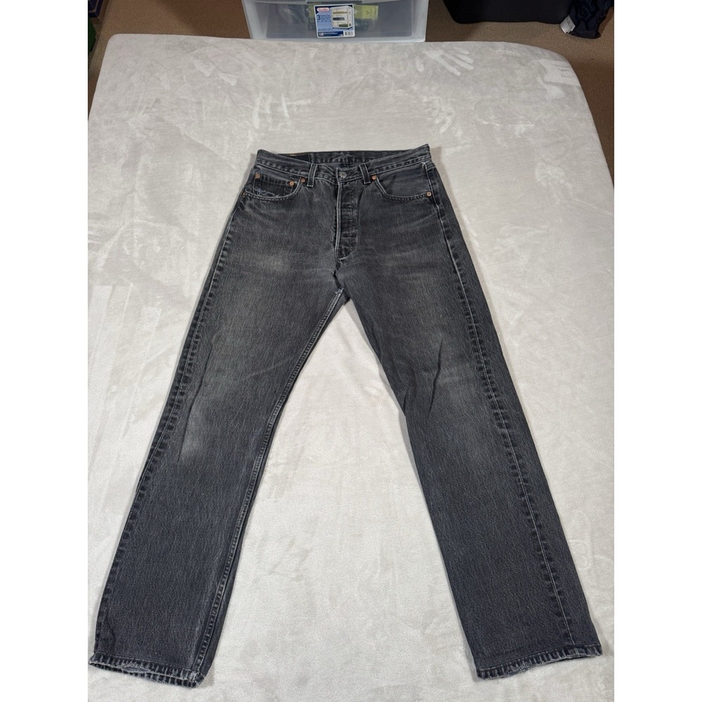 Vintage 90s Levis 501xx Jeans Size 33x32 (Fit 31x30) Black Faded MADE IN USA